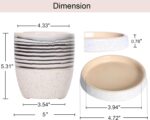 5 Inch Plant Pot, Ceramic Pots for Plants with Drainage Hole and Saucer Marble F... - Image 4