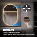 Niccy Oval LED Bathroom Vanity Mirror, 32x20inch Frameless Backlit Mirror with L... - Image 3