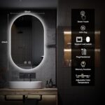 Niccy Oval LED Bathroom Vanity Mirror, 32x20inch Frameless Backlit Mirror with L... - Image 5
