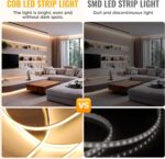 40Ft COB LED Strip Lights, Warm White 3000K Dimmable LED Light Strip with Remote... - Image 3