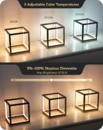 EDISHINE Modern LED Table Lamp, Minimalist Bedside Lamp with Solid Wood Base, 3 ... - Image 4