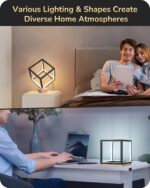 EDISHINE Modern LED Table Lamp, Minimalist Bedside Lamp with Solid Wood Base, 3 ... - Image 5
