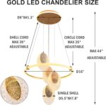 Modern Luxury Gold LED Chandelier Dining Room Pendant Light Fixture Over Table A... - Image 3