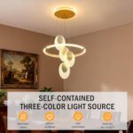 Modern Luxury Gold LED Chandelier Dining Room Pendant Light Fixture Over Table A... - Image 5