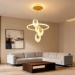 Modern Luxury Gold LED Chandelier Dining Room Pendant Light Fixture Over Table A... - Image 6