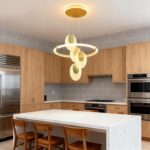 Modern Luxury Gold LED Chandelier Dining Room Pendant Light Fixture Over Table A... - Image 7