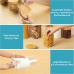 Vtopmart Glass Food Storage Jars, 7 Pack Kitchen Containers with Airtight Bamboo... - Image 4