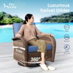 PHI VILLA Wicker Patio Furniture Set for 5, 4 Piece PE Rattan Outdoor Conversati... - Image 3