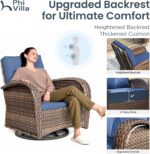 PHI VILLA Wicker Patio Furniture Set for 5, 4 Piece PE Rattan Outdoor Conversati... - Image 6