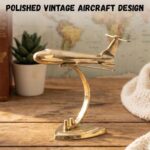 Artisan Handmade Brass Airplane Sculpture – Vintage Aircraft Model Desk Decor, M... - Image 7