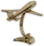 Artisan Handmade Brass Airplane Sculpture – Vintage Aircraft Model Desk Decor, M... - Image 8