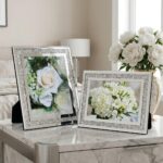 Crushed Diamond Wedding Mirror Photo Frame, Crystal Silver Glass Picture Frame F... - Image 3