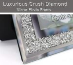 Crushed Diamond Wedding Mirror Photo Frame, Crystal Silver Glass Picture Frame F... - Image 5