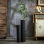 Sziqiqi Black Cylinder Tall Floor Vase: 27.6/21.7in Metal Extra Large Decorative... - Image 3