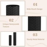 Sziqiqi Black Cylinder Tall Floor Vase: 27.6/21.7in Metal Extra Large Decorative... - Image 5