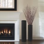 Sziqiqi Black Cylinder Tall Floor Vase: 27.6/21.7in Metal Extra Large Decorative... - Image 6