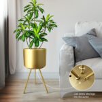 Mid-Century Metal Flowerpot with Stands, Stylish Modern Floor-Standing Flowerpot... - Image 4