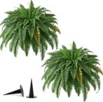 2PCS 45in Fake Ferns- Large Artificial Plants Outdoor, UV Resistant Artificial F... - Image 8