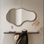 Irregular Wall Mirror - Black Wall Mirrors Decorative 24"x 40" Wavy Asymmetrical... - Image 4