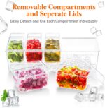 Lifewit Ice Chilled Condiment Caddy with 5 Containers, Condiment Server with Sep... - Image 6