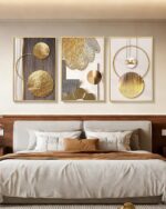 Azartslr Large Framed Modern Rose Gold Wall Art, Luxury 3 Pieces Aluminum Alloy ... - Image 7