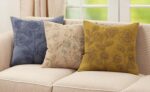 SARO LIFESTYLE Genevieve Collection Stone Washed Floral Pillow Cover, 20", Taupe - Image 4