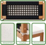 Devoko 4 Pieces Outdoor Sectional Couch Patio Sectional Sofa with Acacia Wood Co... - Image 4