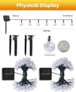 Solar String Lights Outdoor Waterproof, 2 Pack 60 LED 36.5 FT Each, Solar Powere... - Image 3