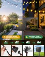 Solar String Lights Outdoor Waterproof, 2 Pack 60 LED 36.5 FT Each, Solar Powere... - Image 5