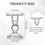 Glass Candle Holder Clear Pillar Candle Stand Candlestick for Dinner Table Weddi... - Image 3