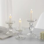 Glass Candle Holder Clear Pillar Candle Stand Candlestick for Dinner Table Weddi... - Image 7