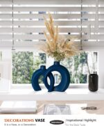 Blue Vase Set of 2 - Donut Navy Vases Home Decor, Modern Coastal Decor - Decorat... - Image 6