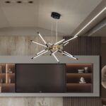 Modern Chandelier,Black and Gold Chandelier 12 Light LED Dimmable Pendant Lights... - Image 3