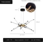 Modern Chandelier,Black and Gold Chandelier 12 Light LED Dimmable Pendant Lights... - Image 4