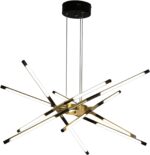 Modern Chandelier,Black and Gold Chandelier 12 Light LED Dimmable Pendant Lights... - Image 5