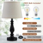 EJIAXIN Lamps for Bedroom Set of 2,Touch Bedside Table Lamp with USB C+A Ports,D... - Image 5