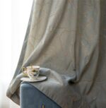 JESSANS Luxury Curtains 84 Inches Long Grey Blue Jacquard Drapes 3D Gold Leaf Hi... - Image 4