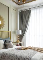 JESSANS Luxury Curtains 84 Inches Long Grey Blue Jacquard Drapes 3D Gold Leaf Hi... - Image 5