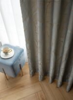 JESSANS Luxury Curtains 84 Inches Long Grey Blue Jacquard Drapes 3D Gold Leaf Hi... - Image 7
