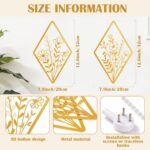 PullCrease 2 Pcs Metal Wall Art, Metal Flower Wall Decor, Modern Floral Art for ... - Image 3