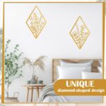 PullCrease 2 Pcs Metal Wall Art, Metal Flower Wall Decor, Modern Floral Art for ... - Image 6
