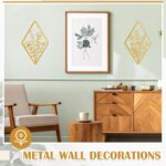 PullCrease 2 Pcs Metal Wall Art, Metal Flower Wall Decor, Modern Floral Art for ... - Image 7