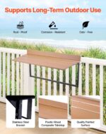 VEVOR Balcony Hanging Table, 39 x 13.6 inch, Outdoor Balcony Bar Table for Raili... - Image 4