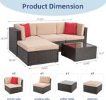 Vongrasig 5 Piece Patio Furniture Sets, Outdoor Patio Set Sectional Sofa, All-We... - Image 4