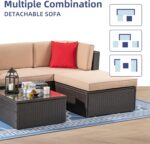 Vongrasig 5 Piece Patio Furniture Sets, Outdoor Patio Set Sectional Sofa, All-We... - Image 5