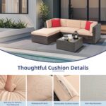 Vongrasig 5 Piece Patio Furniture Sets, Outdoor Patio Set Sectional Sofa, All-We... - Image 6