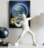 Banksy Street Graffiti Art Statue,Throwing Flower Boy Figurine,Resin Statue Orna... - Image 7