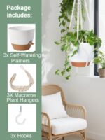 Bouqlife Hanging Planters with Macrame Plant Hangers for Indoor Outdoor Plants 3... - Image 5