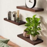 BAYKA Floating Shelves for Wall, Set of 3, Wall Mounted Rustic Wood Shelves for ... - Image 3