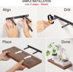 BAYKA Floating Shelves for Wall, Set of 3, Wall Mounted Rustic Wood Shelves for ... - Image 6